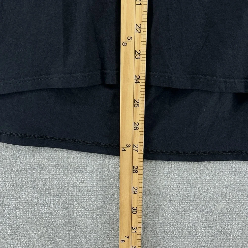Lululemon Back In Action Pullover Shirt Women Size 10 Black Cotton Activewear